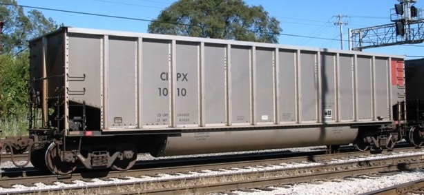 Modern aluminum coal gondola twin tub design with 286k gross weight on rail capacity.