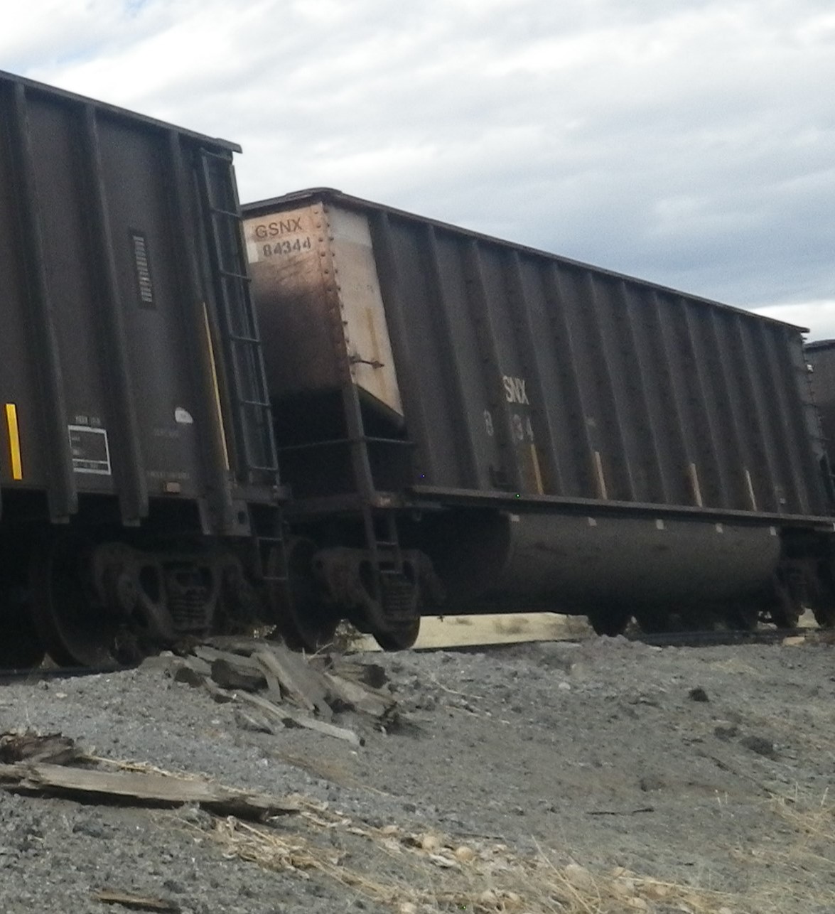 Single tub steel coal gondola. Migrated out of coal service into scrap and construction and demolitions debris.